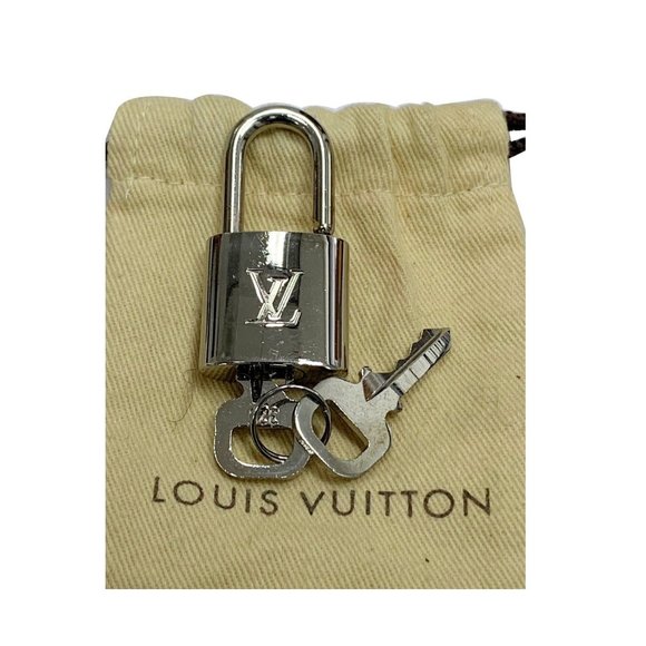 LOUIS VUITTON PADLOCK AND 2 KEYS SILVER BAG CHARM - Picture 2 of 4